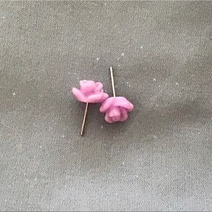 Purple Rose Earrings